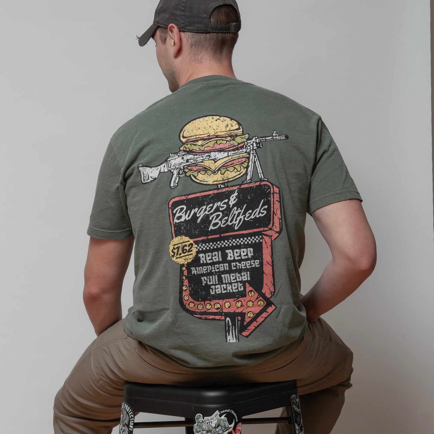 Burgers & Beltfeds - Olive/Off White