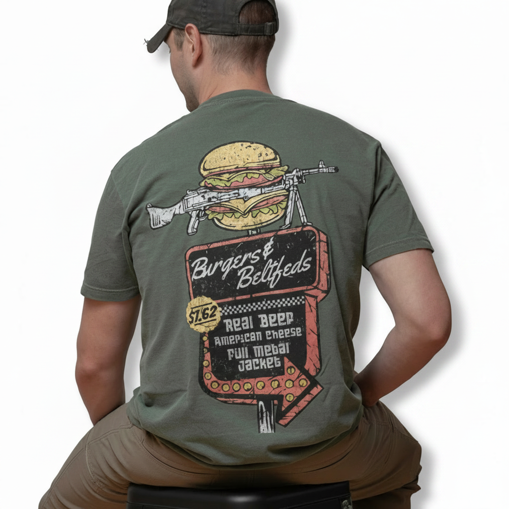 Burgers & Beltfeds - Olive/Off White