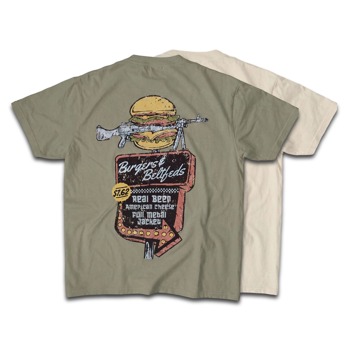 Burgers & Beltfeds - Olive/Off White